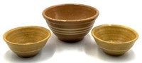 (3) Vintage Stoneware Mini Mixing Bowls