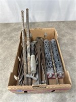 Assortment of Metal Stakes, Drill Bits and More