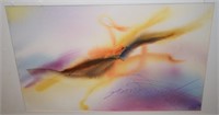 Karen Young Signed Orig Watercolor Matted 28x22