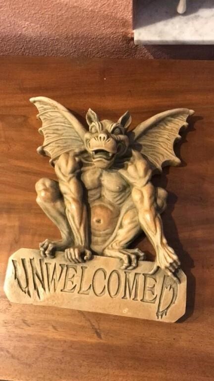 Gargoyle Welcome Plaque