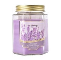 TrueLiving Hexagon Jar Candle Lavender 7oz NEW