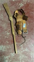 Wooden gun and old leather holster