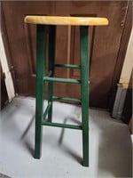 Metal and Wood High Stool - approx 2.5Ft Tall