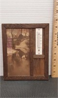 Vintage made in Germany wood framed thermometer.