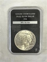UNC U.S. 1924 Peace Dollar - 90% Silver - Nice