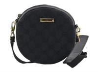 Gucci GG Black Round Canvas Shoulder Bag