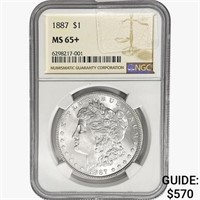 1887 Morgan Silver Dollar NGC MS65+