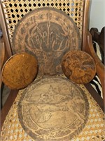 Lot of 4 Round Handmade Pyrography Wooden Pcs
