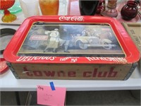 Wooden Towne Club Crate + As-is Coke Tin Tray