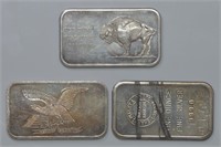 3 - Silver .999 1ozt Art Bars (3ozt TW)