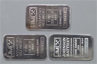 3 - Silver .999 1ozt Art Bars (3ozt TW)