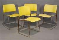 Set of (4) Mid Century Stacking Chairs