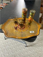 Serving Tray with Drinking Glasses