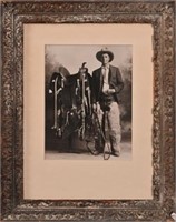 Antique Photo of Cowboy in Wooly Chaps