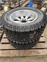 2 tires/rims 37x13.50R20LT 8x100 off Ford