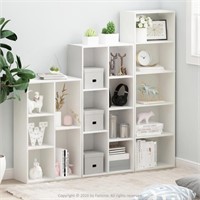 31.5 White Faux Wood 5-Shelf Bookcase