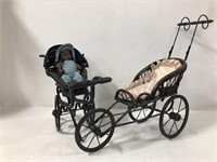 2 VINTAGE DOLL CARRIAGES