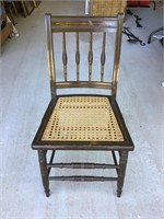Antique Side Chair with Woven Cane Seat