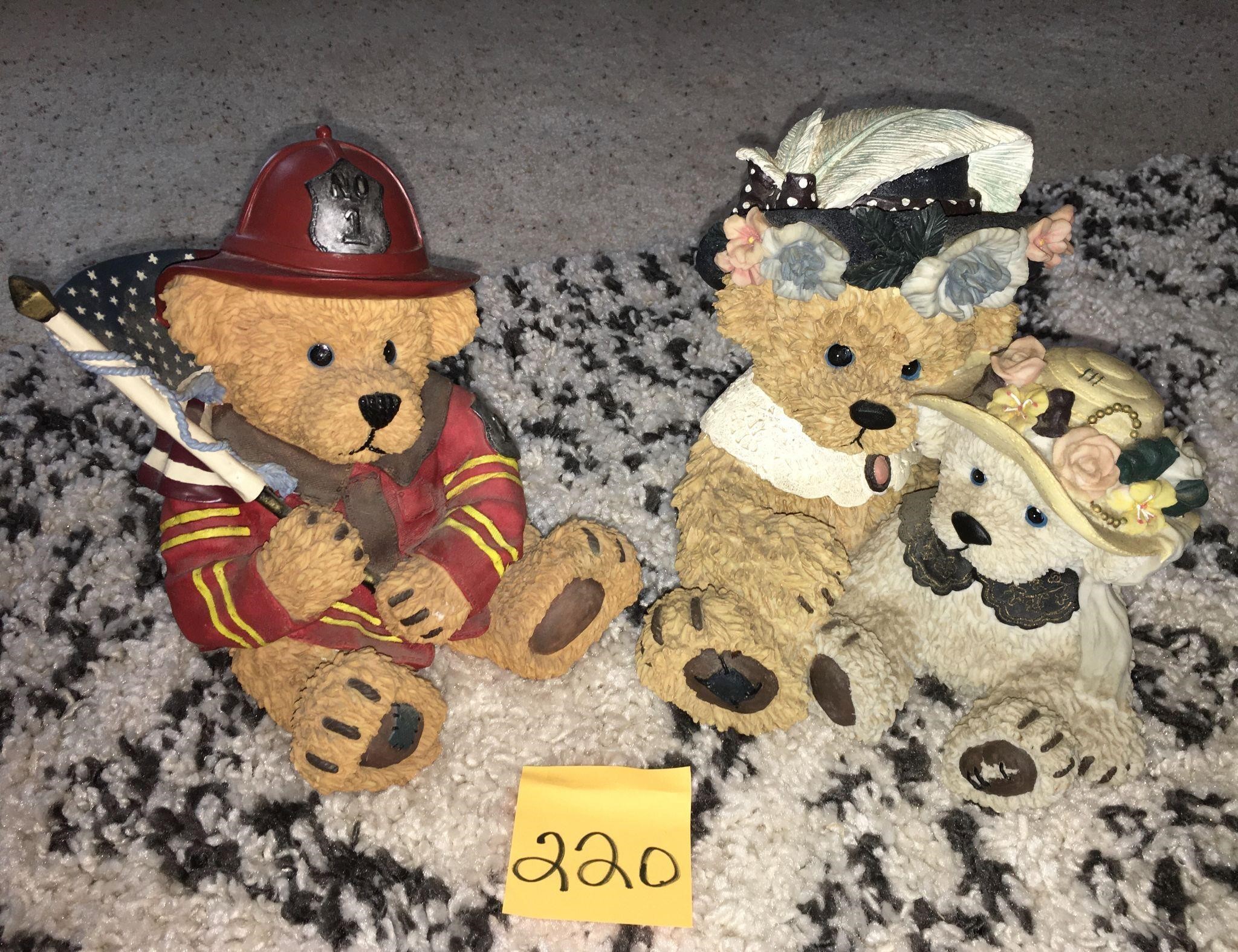 (2) Youngs Inc. Resin Decorative Bear Statues