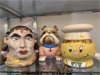 (3) Ceramic Cookie Jars