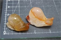 2, Carnelian Snails, 2oz