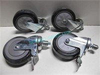 LOT,2SETS(8PCS)5" ALL-WAY CASTERS (4 WITH BRAKES)