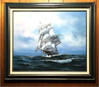 W. Sopia Oil on Canvas Old Sailing Ship
