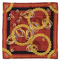 MUST DE CARTIER PARIS TRINITY & CHAIN SILK SCARF