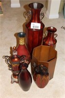 lot of large decorative vases