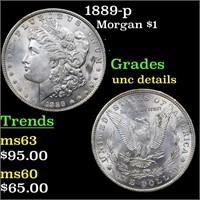 1889-p Morgan $1 Grades Unc Details