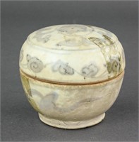 Chinese BW Porcelain Cosmetic Box Ming Period