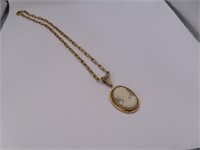 Cameo Look goldtoned Modern 16" Necklace/Pdn