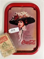 Vintage tin Coca-Cola with Coca-Cola snack bag