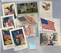 10 Patriotic Antique/Vintage Postcards Ephemera