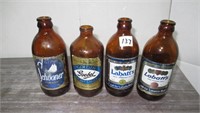 4 Stubby Beer Bottles Labbats ,Goebel Schooner