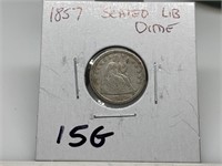 1857 SEATED LIBERTY SILVER DIME