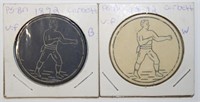 2pc 1892 James Corbett Boxing VERY RARE Poker Chip