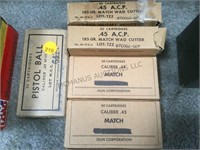 5 boxes of “Pistol Ball .45 cal ammo