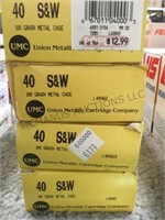 4 boxes of “UMC” S & W  40 cal ammo