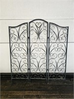 Wrought Iron Three Panel Screen