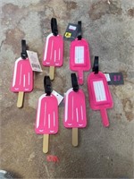 Popsicle luggage tags six