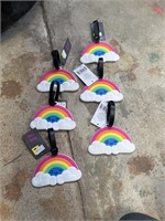 Rainbow luggage tags six