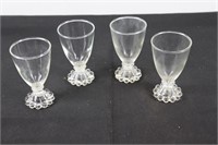 Set of Four Candlewick Juice Goblets