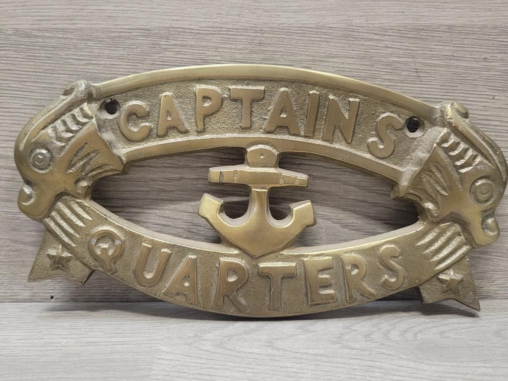 Brass "Captains Quarters" Sign