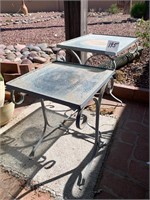 2 Glass & Metal Side / Plant Tables