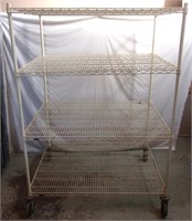 4 tier commercial rolling wire rack.