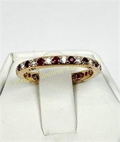 18K ROSE GOLD RUBY AND DIAMOND ETERNITY RING