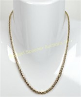 18K GOLD GRADUATED WHEAT LINK NECKLACE
