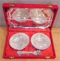 New Silver Plate Condiment Set