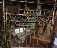 Antique Ornate Brass Bed, Headboard/Footboard